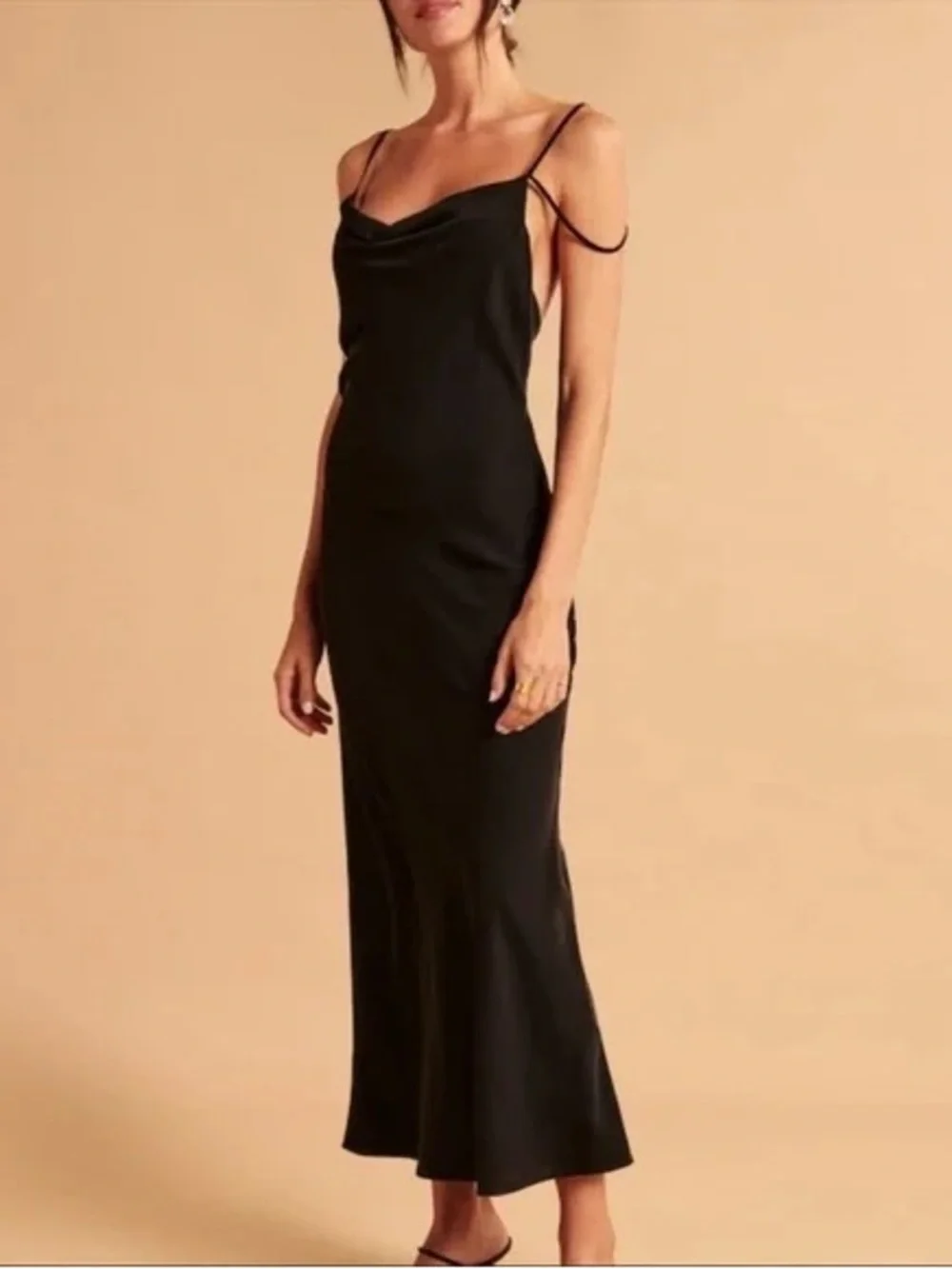 Abercrombie & Fitch Cowl Neck Double Strap Slip Dress